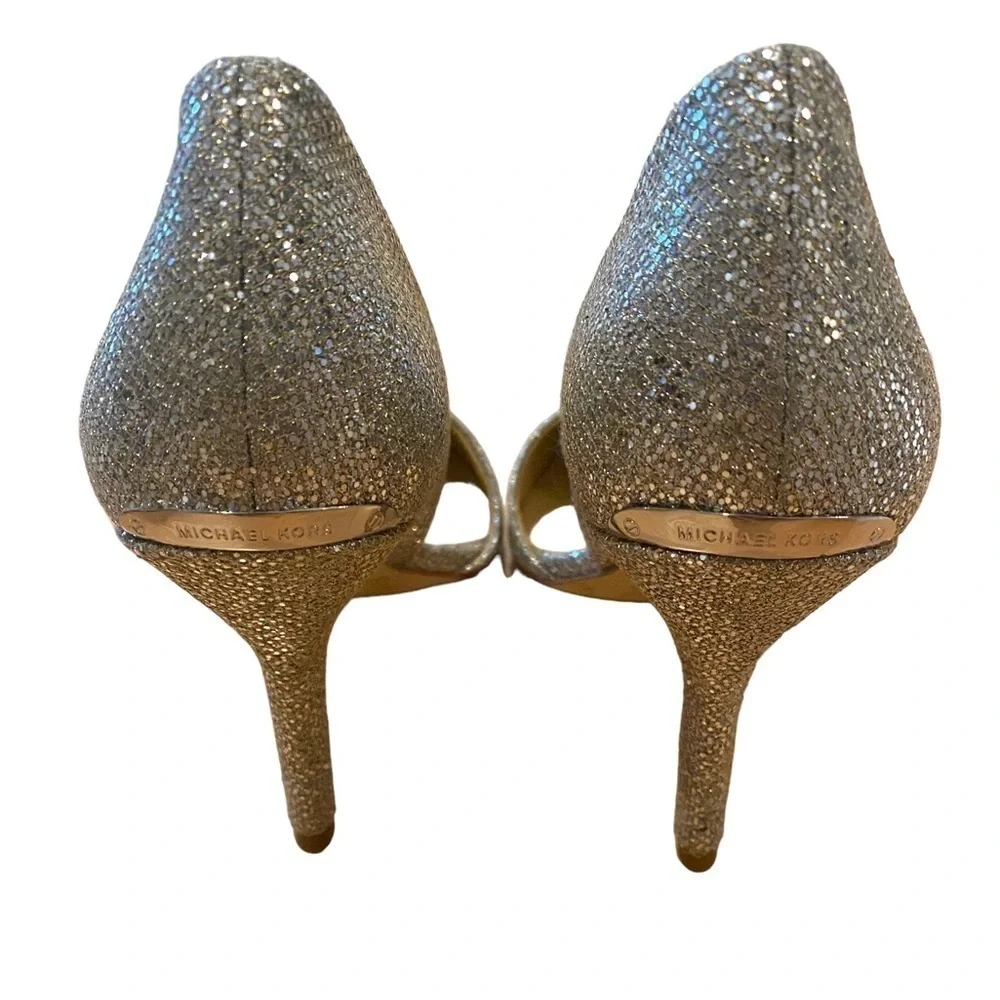 Michael Kors Silver Sparkle Pumps Heels Shoes - Size 8.5